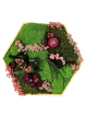 Hexagone végétal avec fleurs roses