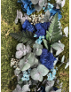 Tableau végétal avec fleurs bleus