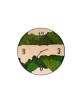 Horloge végétale avec feuillage vert et bois